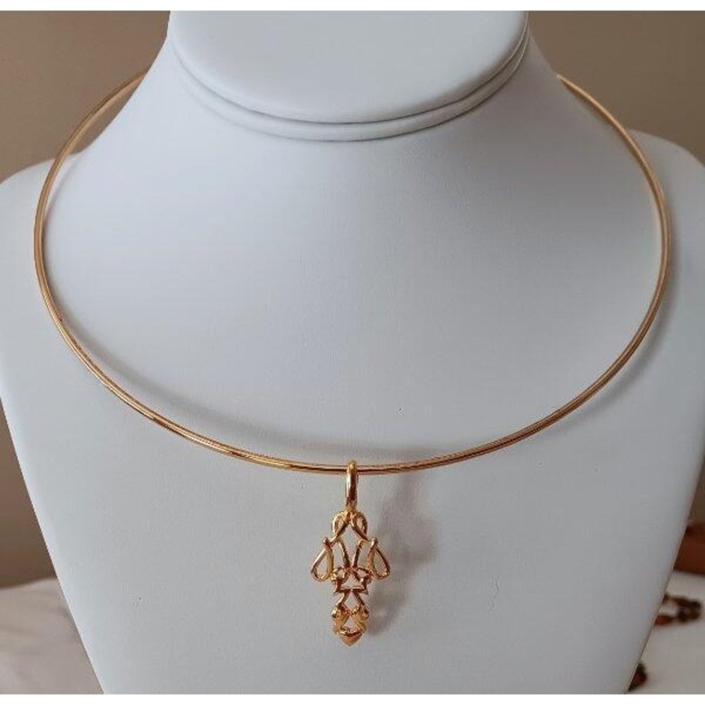 NIB Barbara Mandrell Choker Necklace LOVE on the Wire Pendant New